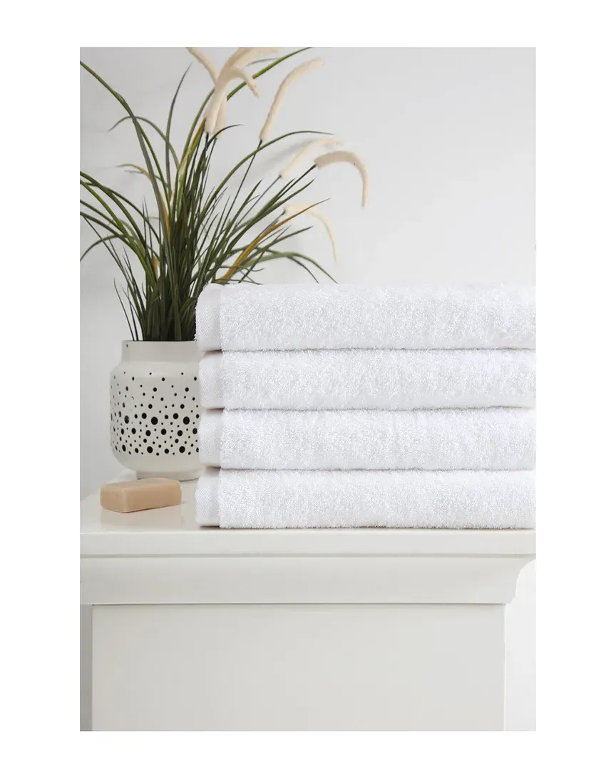 Horizon Bath Towel Set of 4 - White, Turkish Cotton