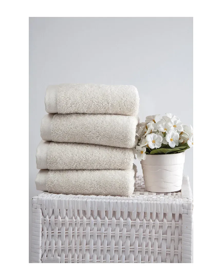 Horizon Hand Towels Set of 4 - Cream, Turkish Cotton image