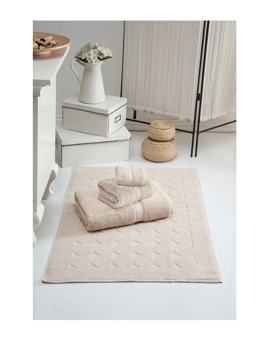 Legend 4pc Towel Set - Beige, Turkish Cotton image