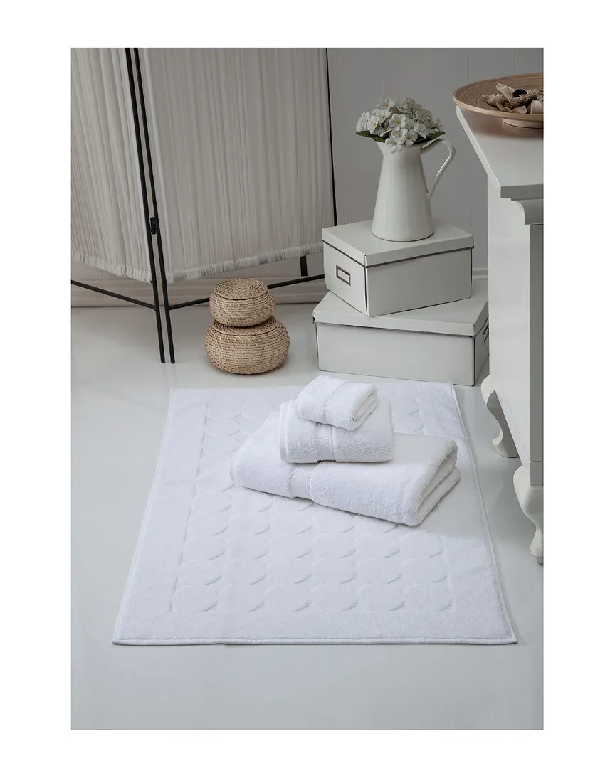 Legend 4pc Towel Set - White, Turkish Cotton