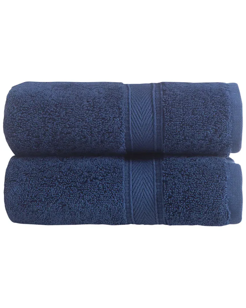 Legend Hand Towel Set of 2 - Navy, Turkish Cotton