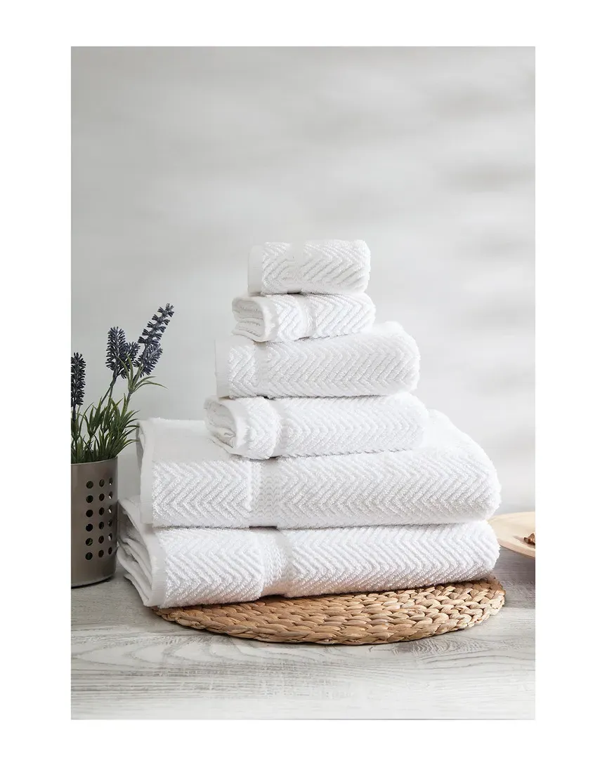 Maui 6pc Towel Set - White, Turkish Cotton