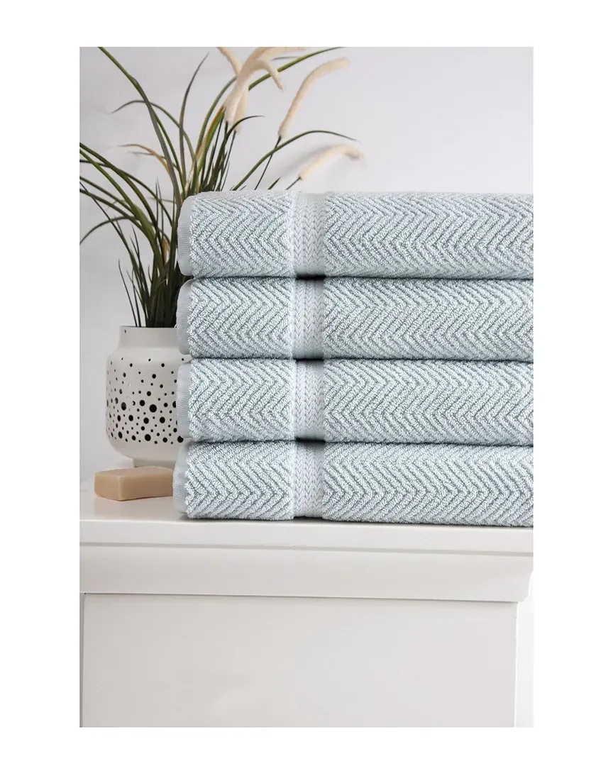 Maui Bath Towel Set of 4 - Aqua, Turkish Cotton image