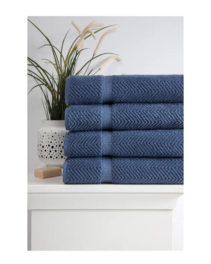 Maui Bath Towel Set of 4 - Blue, Turkish Cotton