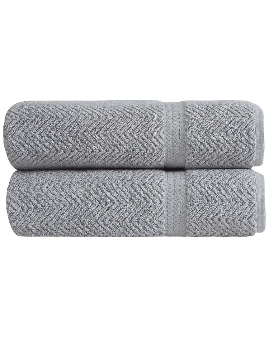 Maui Bath Towels Set of 2 - Grey, Turkish Cotton