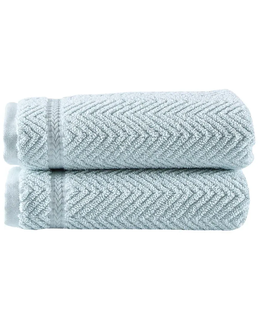 Maui Hand Towel Set of 2 - Aqua, Turkish Cotton image