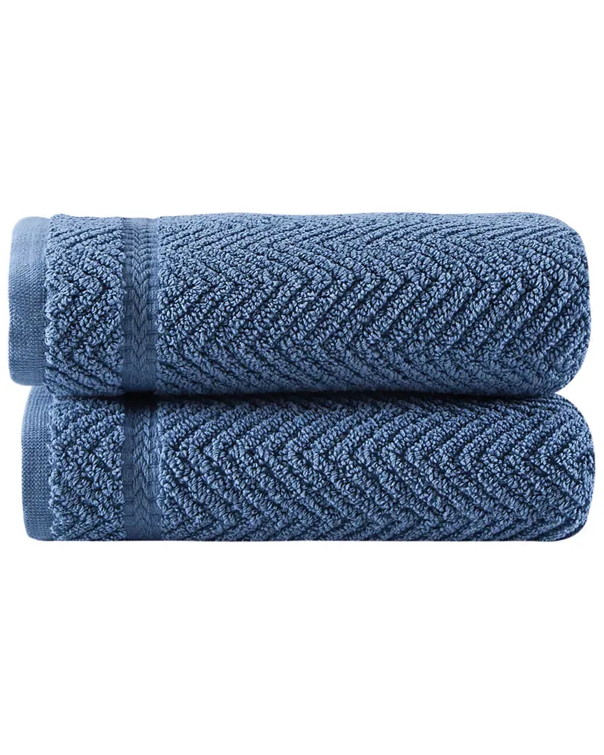 Maui Hand Towel Set of 2 - Blue, Turkish Cotton