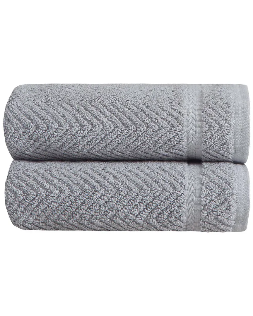 Maui Hand Towel Set of 2 - Grey, Turkish Cotton