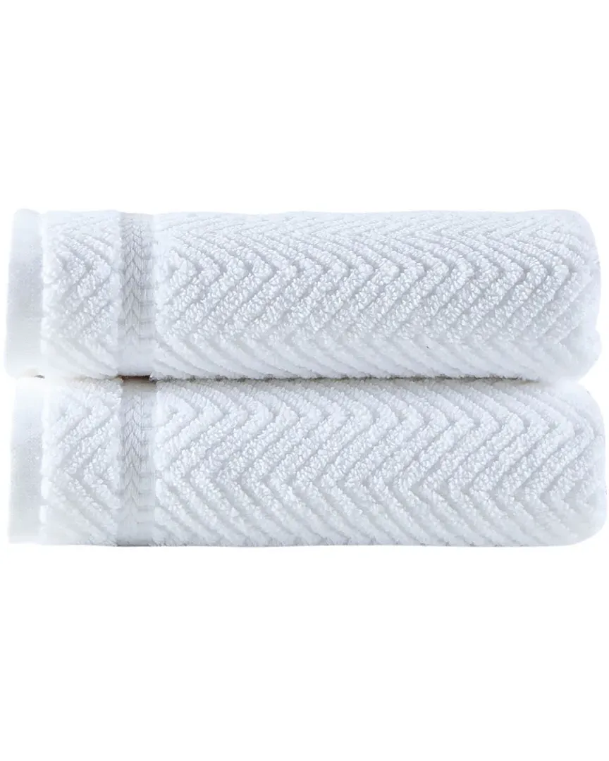 Maui Hand Towel Set of 2 - White, Turkish Cotton