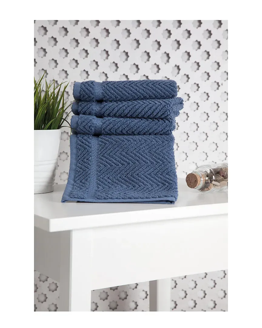 Maui Washcloths Set of 4 - Midnight Blue, Turkish Cotton