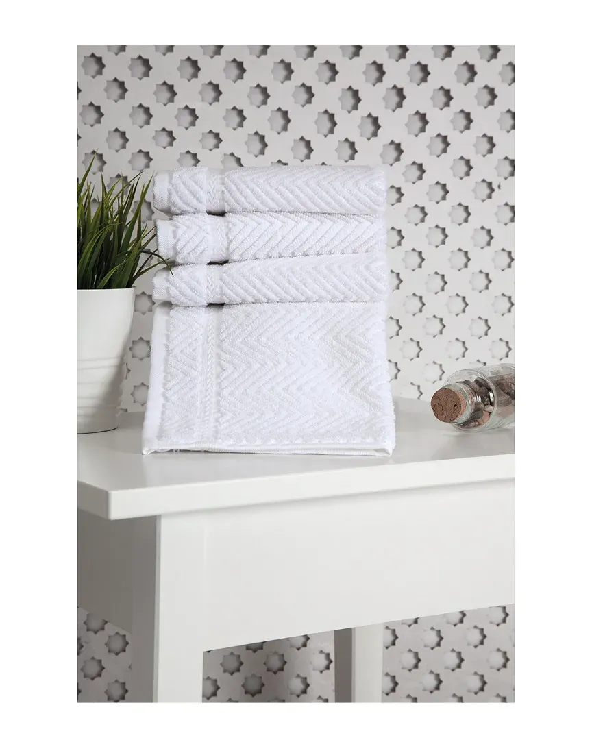 Maui Washcloths Set of 4 - White, Turkish Cotton