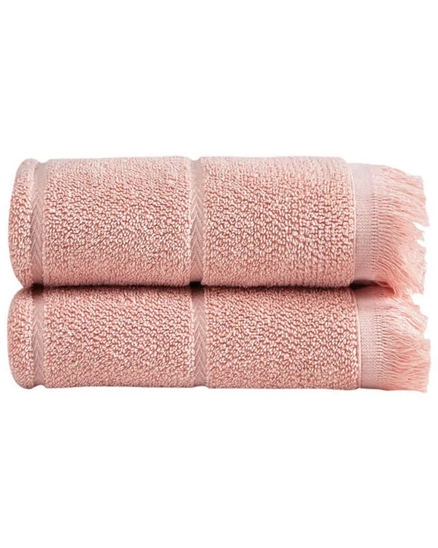 Mirage 2-Piece Hand Towel Set - Pink, Turkish Cotton