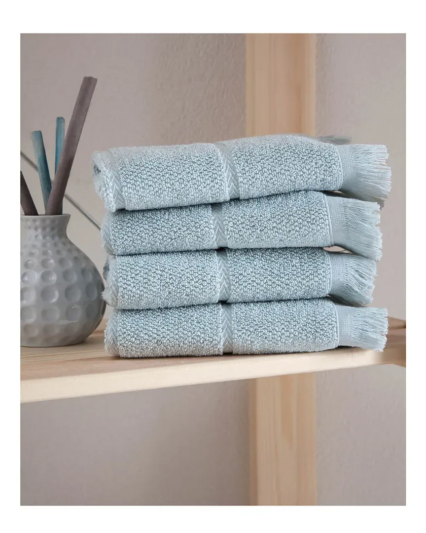 Mirage 4-Piece Washcloth Set - Green, Turkish Cotton image