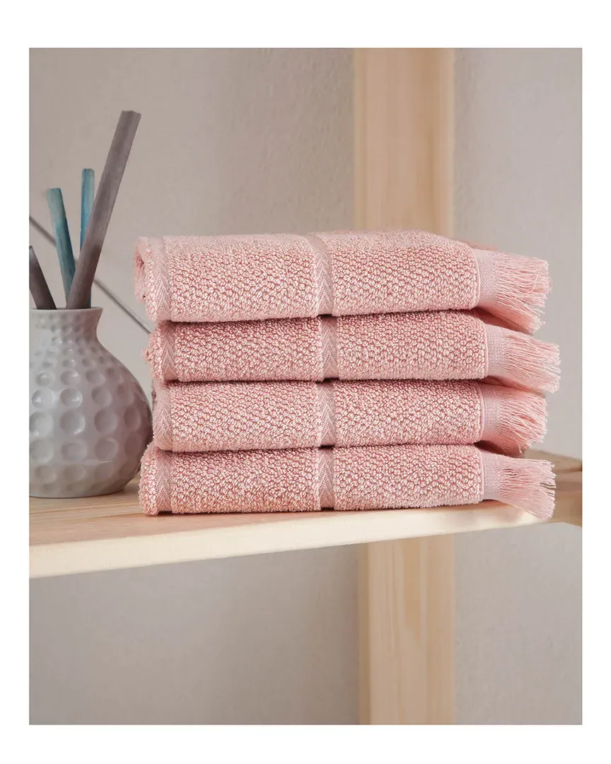 Mirage 4-Piece Washcloth Set - Pink, Turkish Cotton