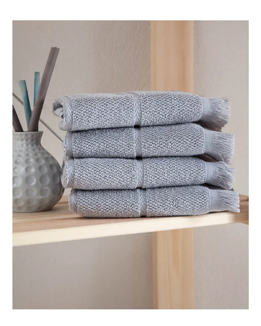 Mirage 4-Piece Washcloth Set - Taupe, Turkish Cotton