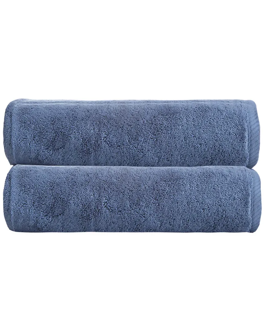 Opulence Bath Towel Set of 2 - Blue, Turkish Cotton