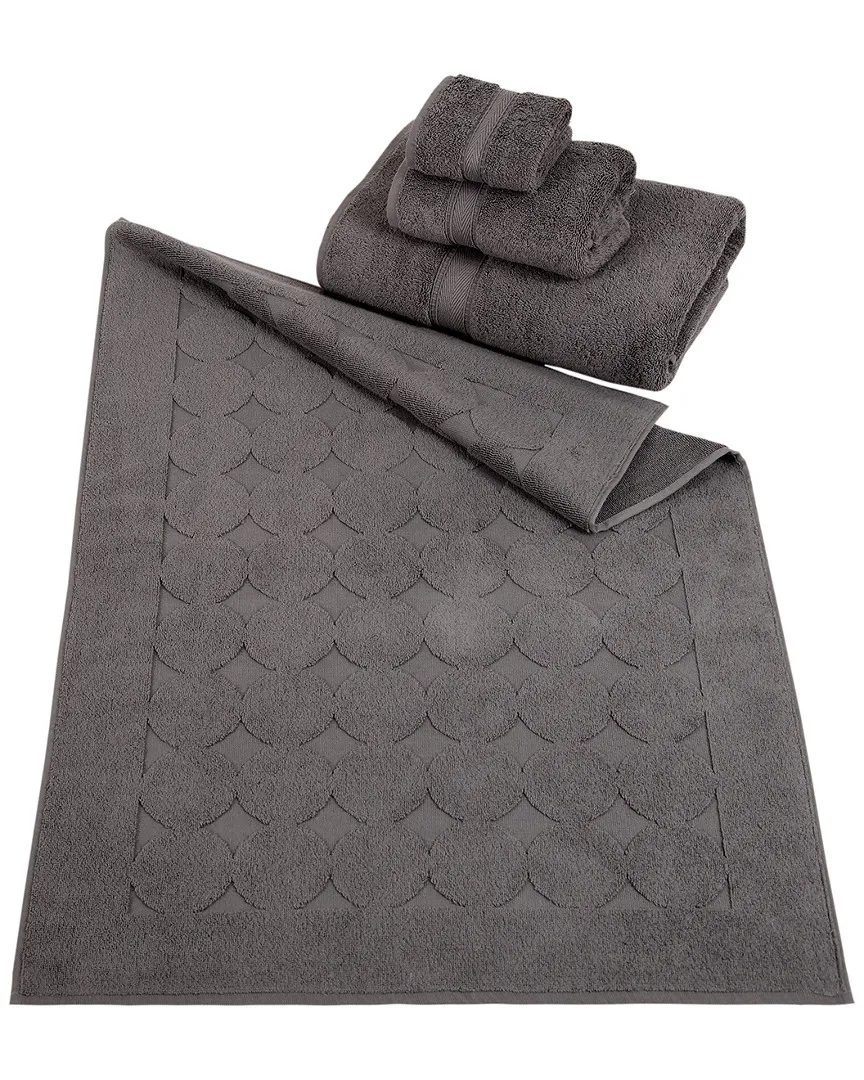 Orbit Circle Design Bath Mat - Grey, Turkish Cotton