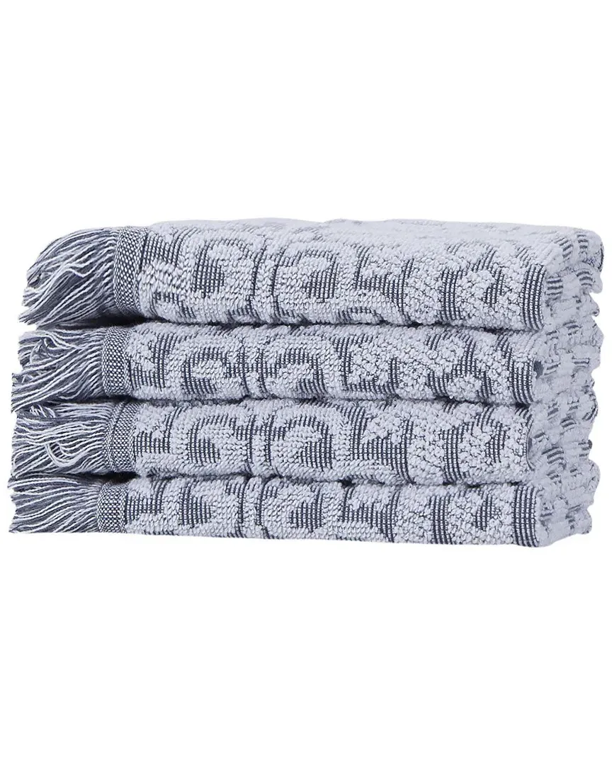 Panache 4pc Washcloth Set - Blue, Turkish Cotton image