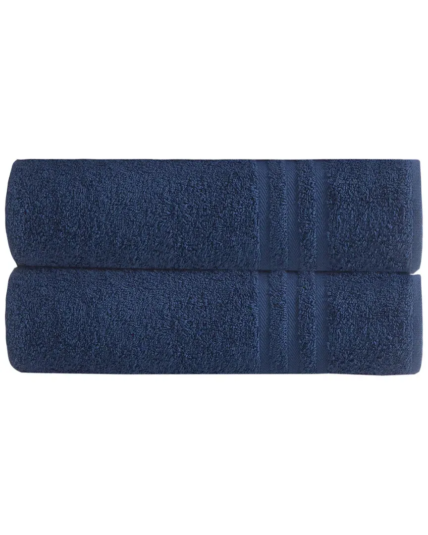 Sienna Bath Towel Set of 2 - Blue, Turkish Cotton