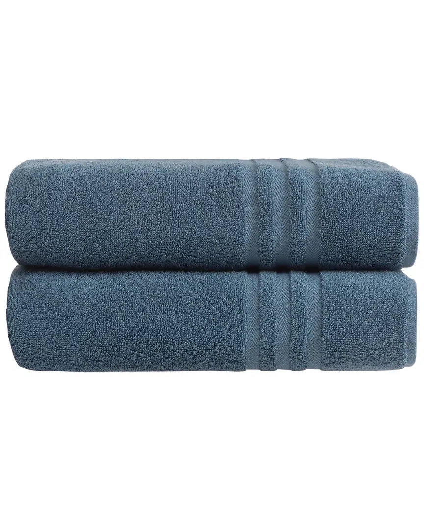 Sienna Bath Towel Set of 2 - Blue, Turkish Cotton