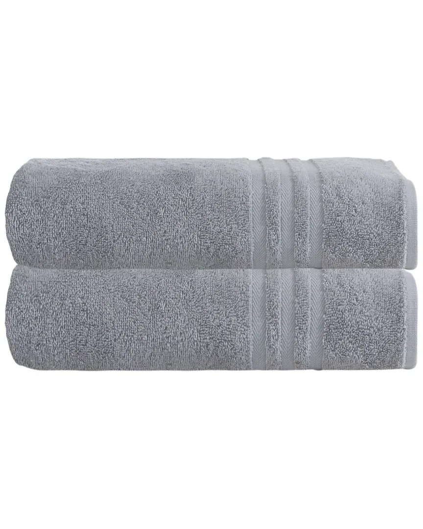 Sienna Bath Towel Set of 2 - Grey, Turkish Cotton
