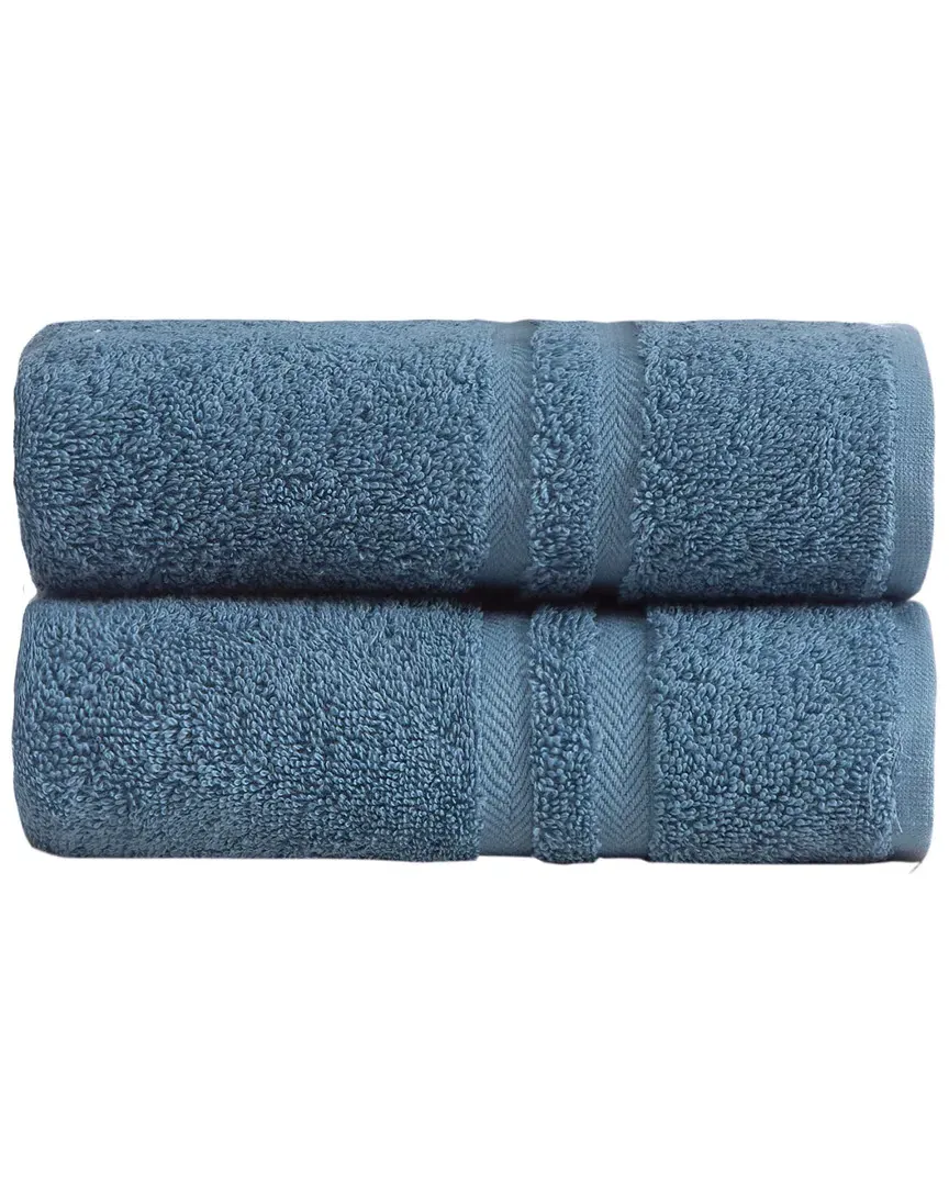 Sienna Hand Towels Set of 2 - Blue, Turkish Cotton
