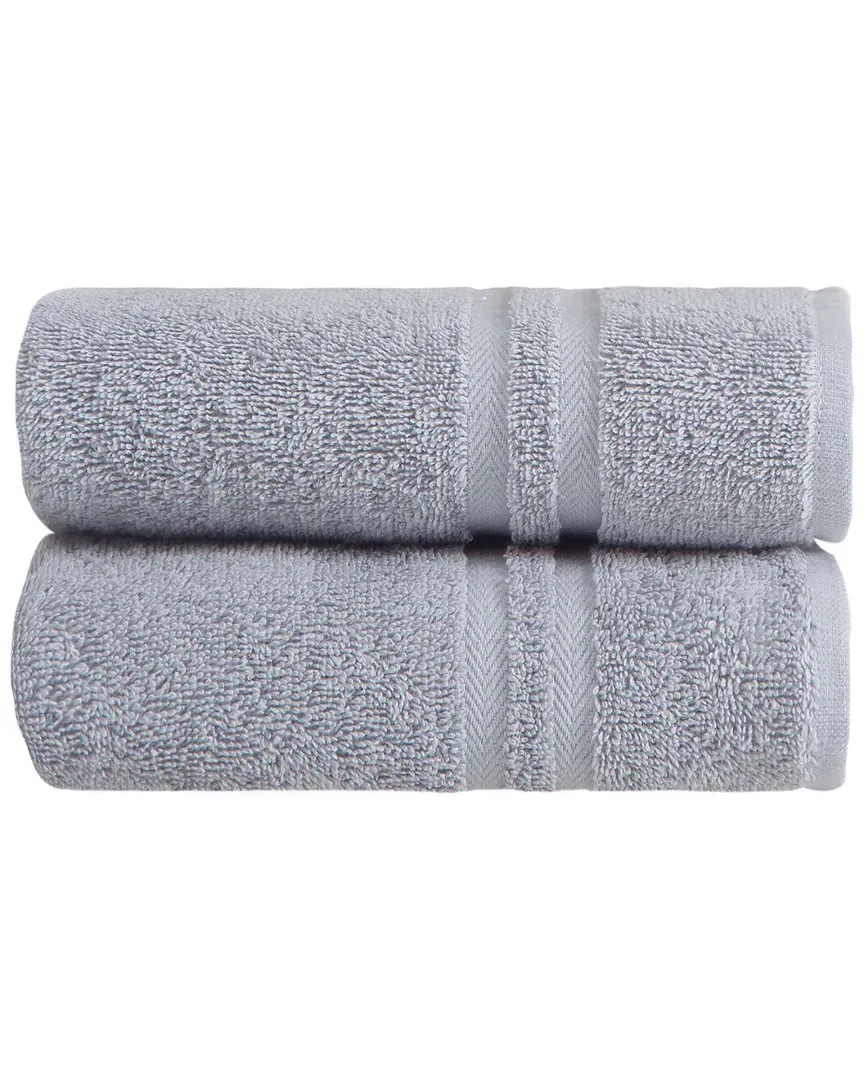 Sienna Hand Towels Set of 2 - Grey, Turkish Cotton