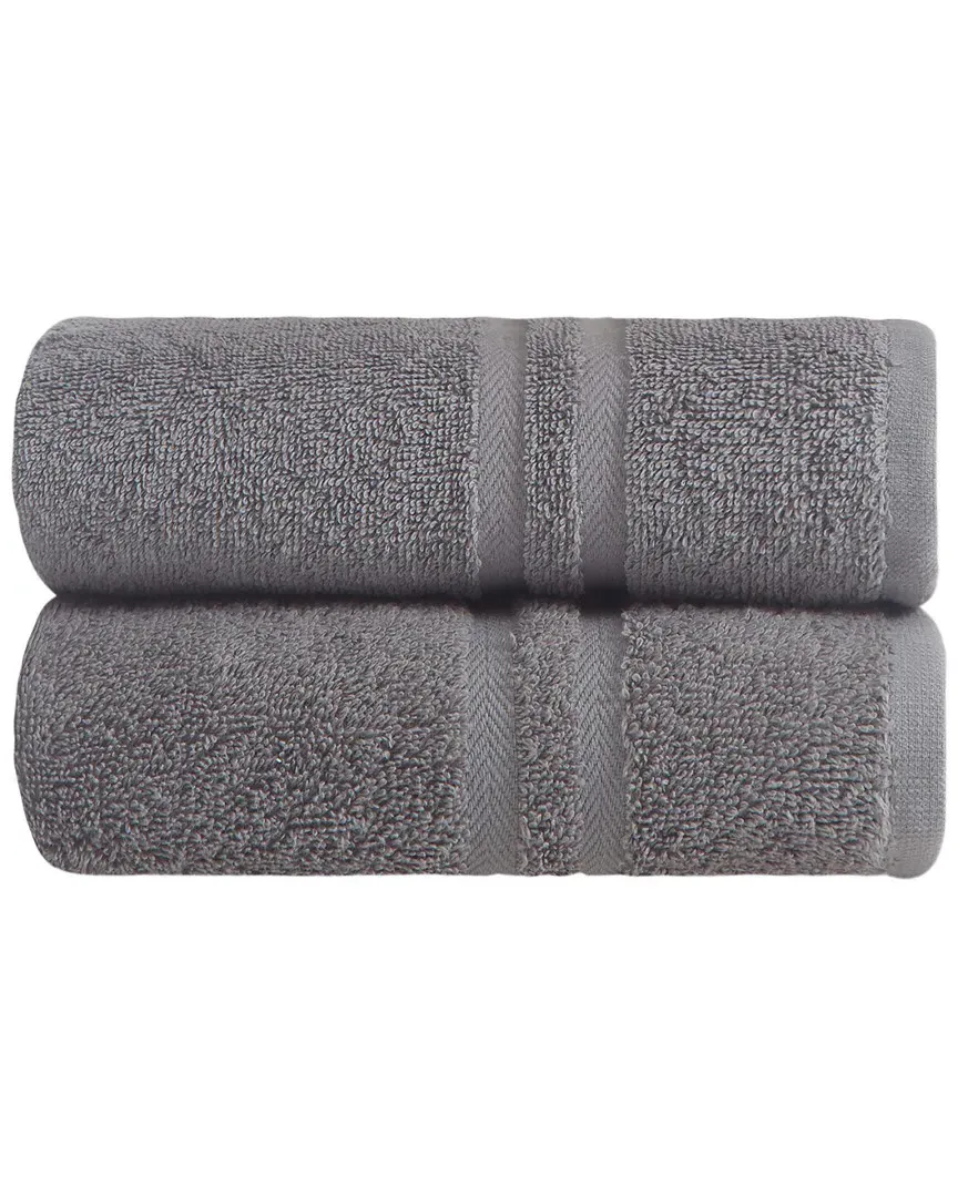 Sienna Hand Towels Set of 2 - Grey, Turkish Cotton