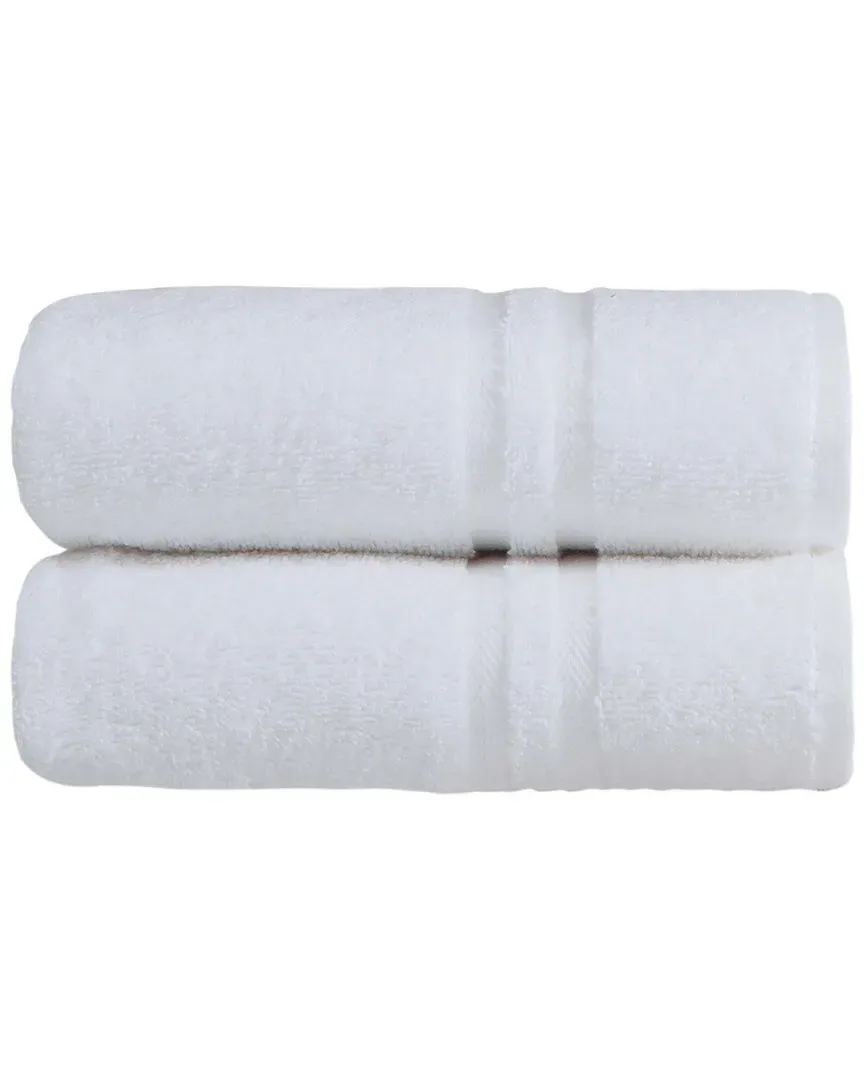 Sienna Hand Towels Set of 2 - White, Turkish Cotton