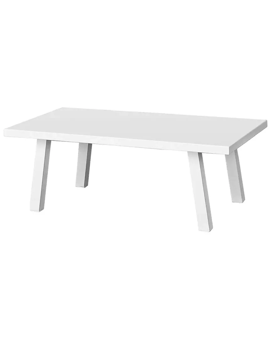 Mykonos Coffee Table with Glass - White, Aluminum