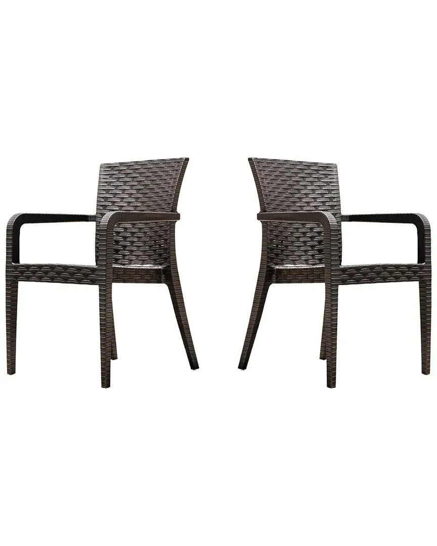 Rainbow Montana Set of 2 Stackable Armchairs - Brown, Resin image