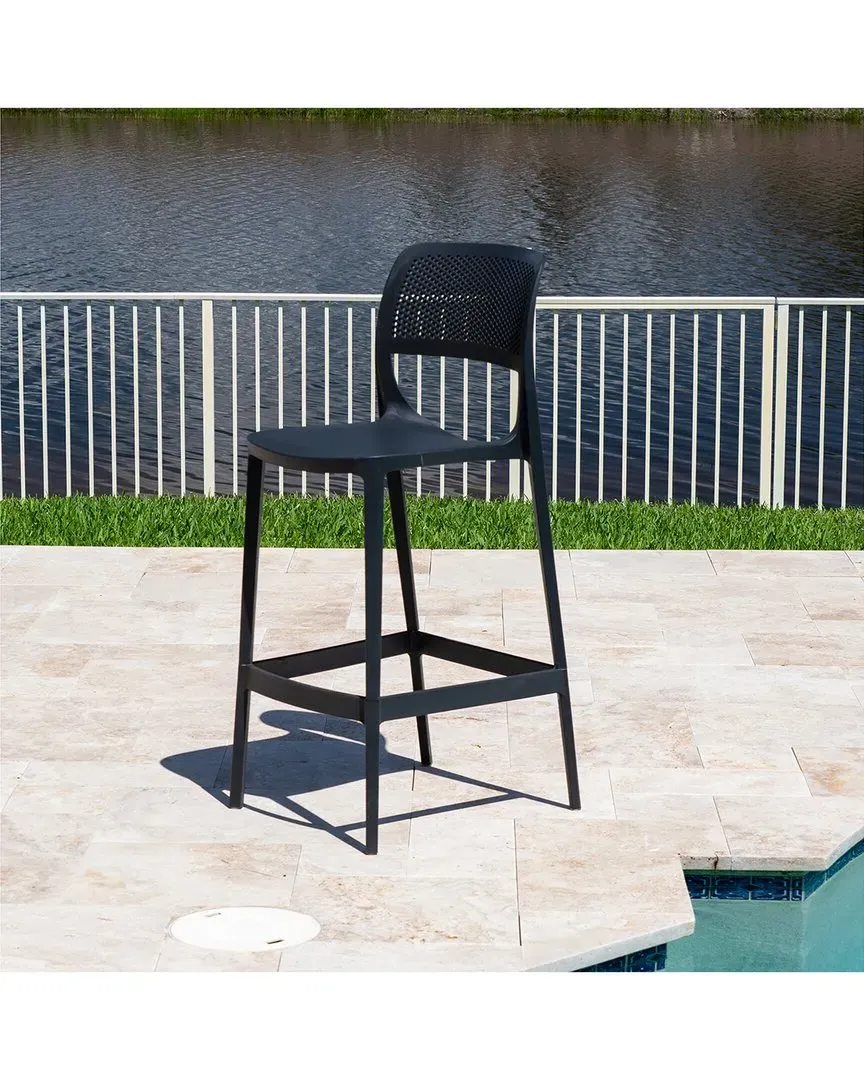 Rainbow Outdoor Mila Set of 2 Stackable Side Chairs - Anthracite