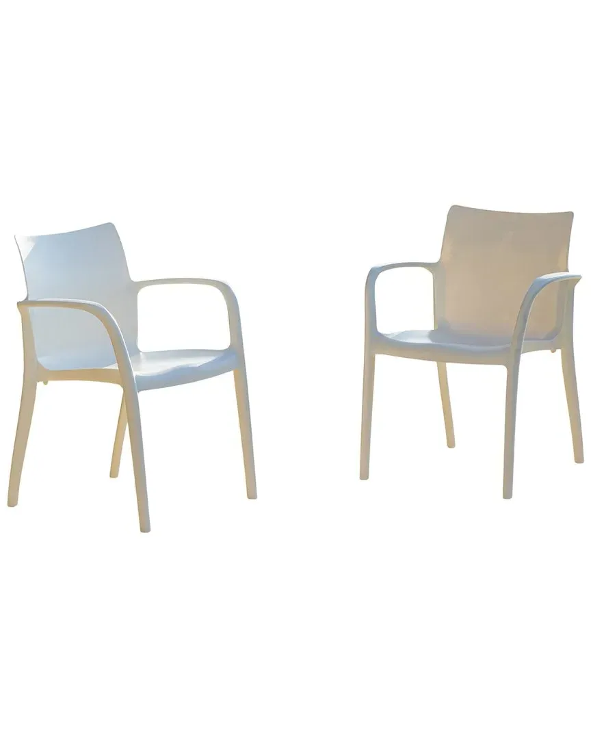 Rainbow Pedro Set of 2 Stackable Armchairs - White