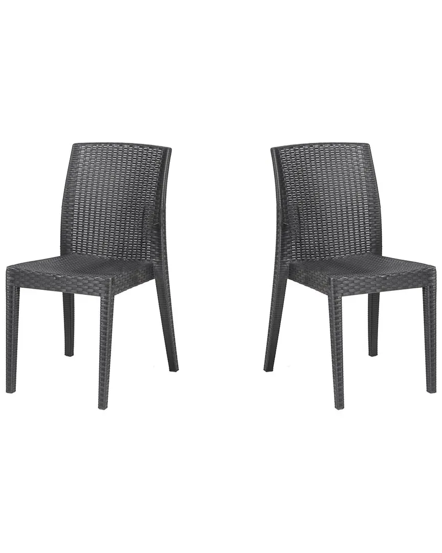 Rainbow Siena Set of 2 Stackable Side Chairs - Anthracite image