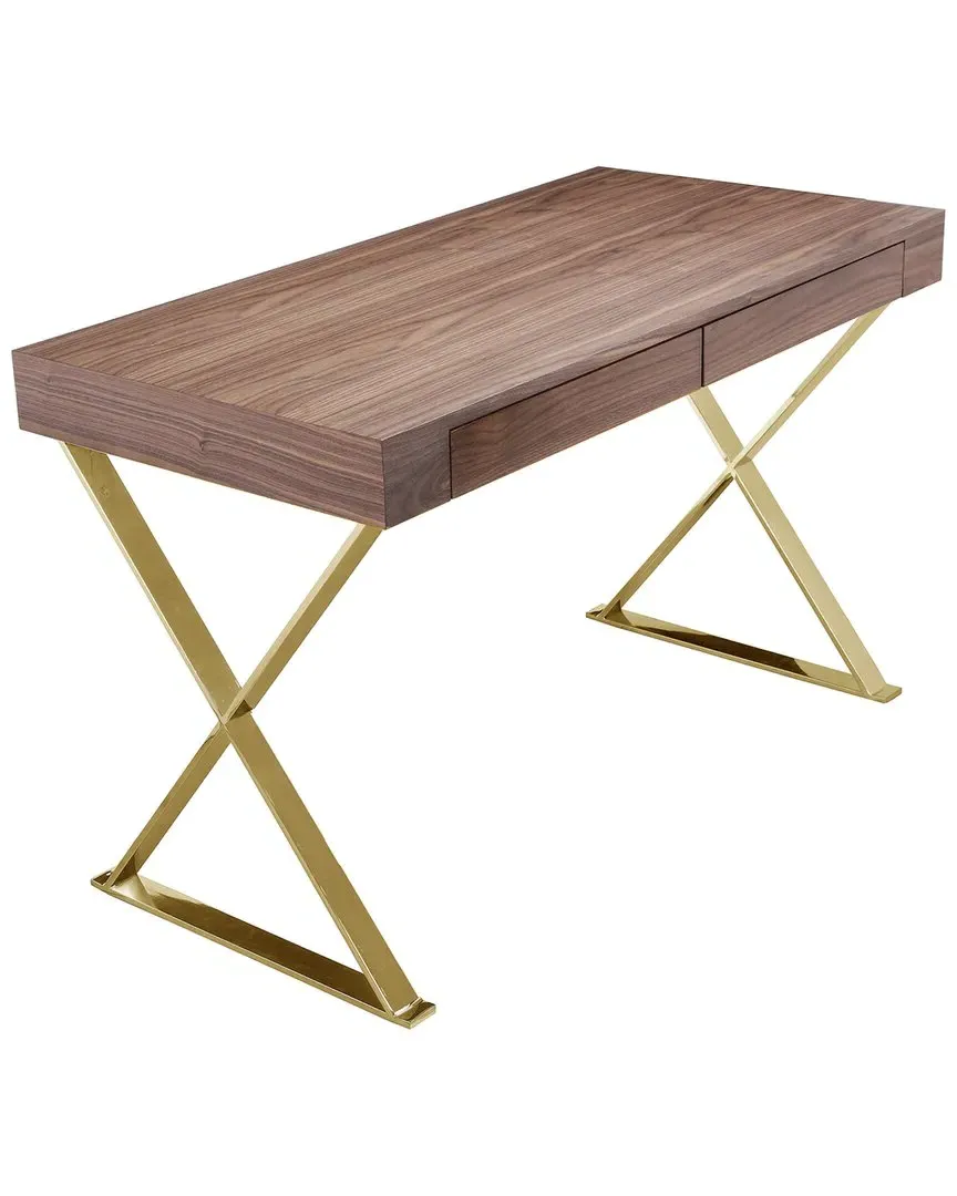 Alexa Rectangular Desk with Drawers - Walnut image