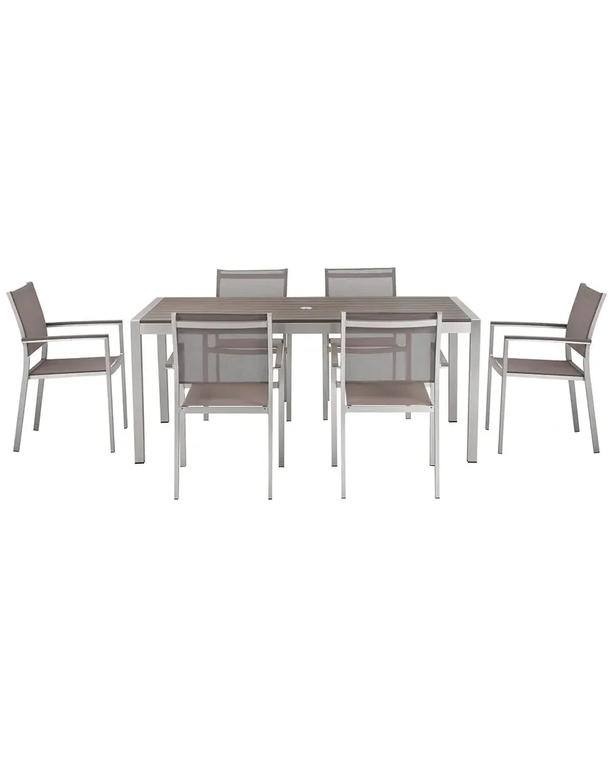 David 7-Piece Outdoor Dining Set - Grey, Aluminum image