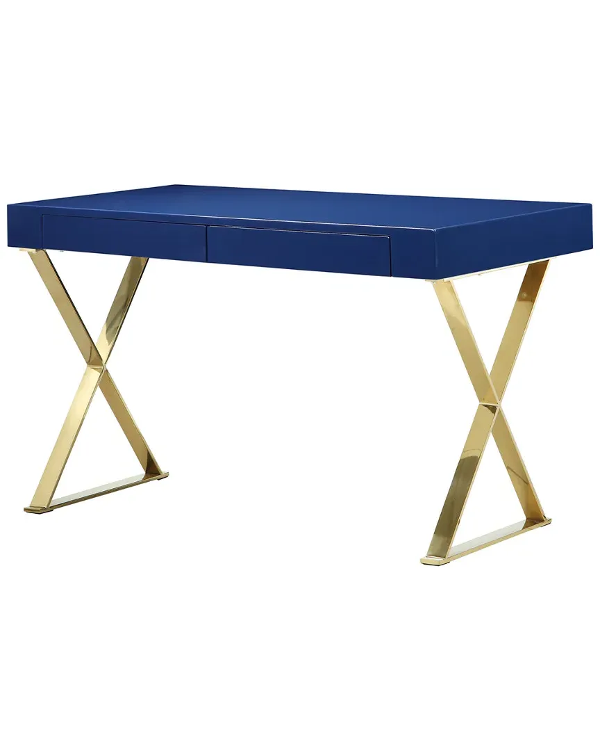 X-Leg Desk with Drawers - Navy image