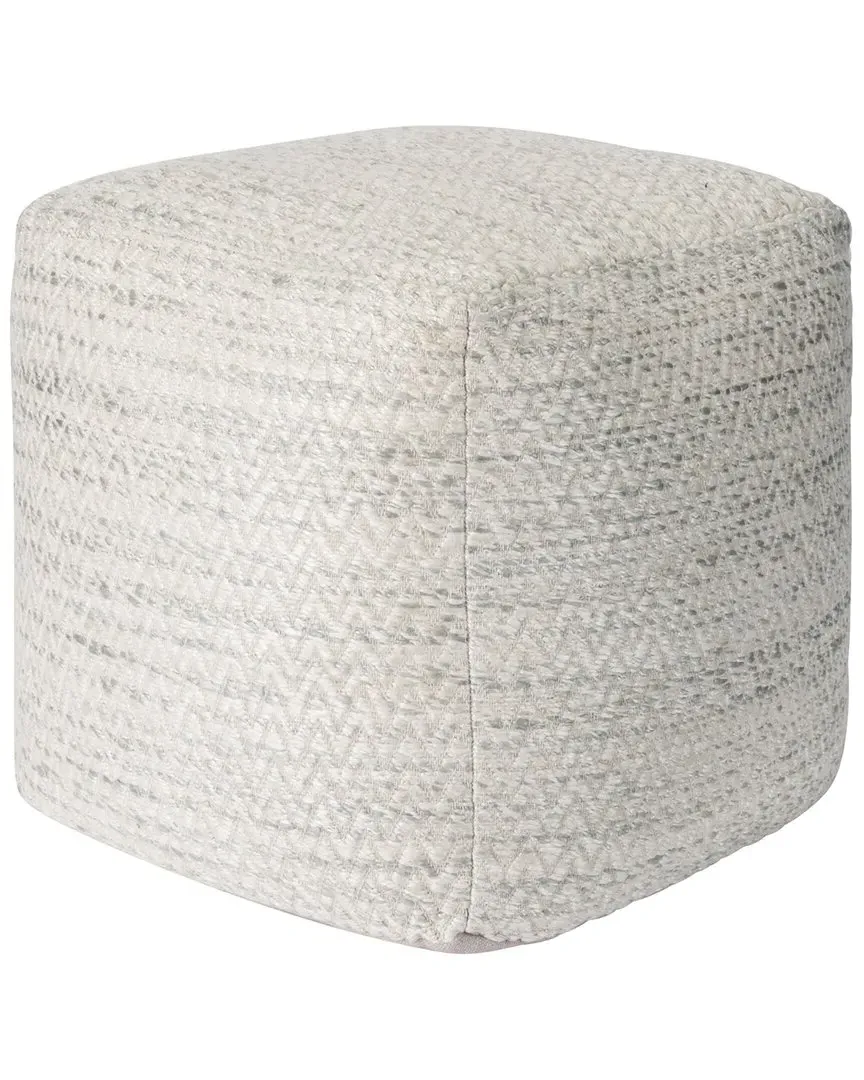 Galaxy Zig-Zag Design Pouf - Grey, Bamboo Silk & Wool image