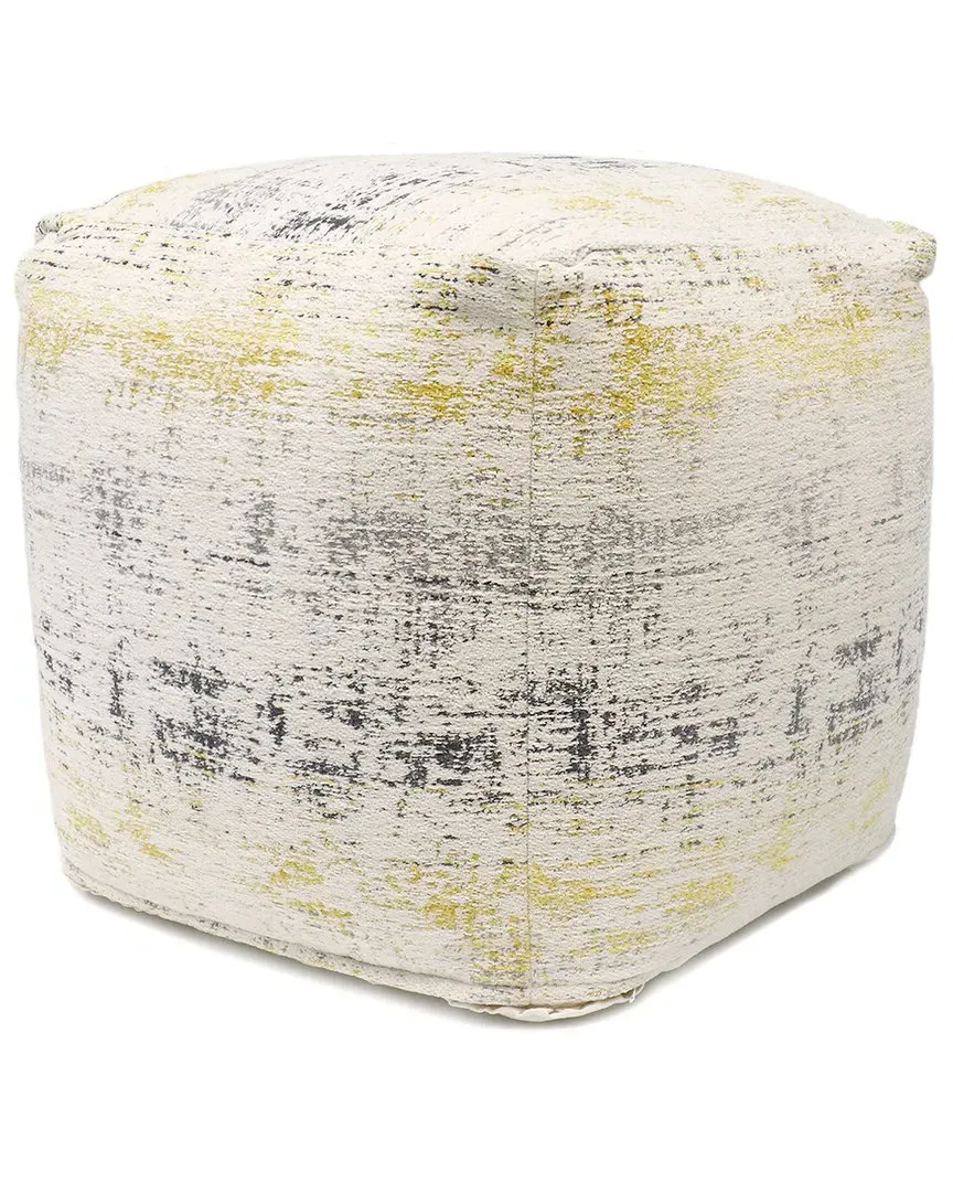 Grand Canyon Distressed Cotton Pouf - Ivory