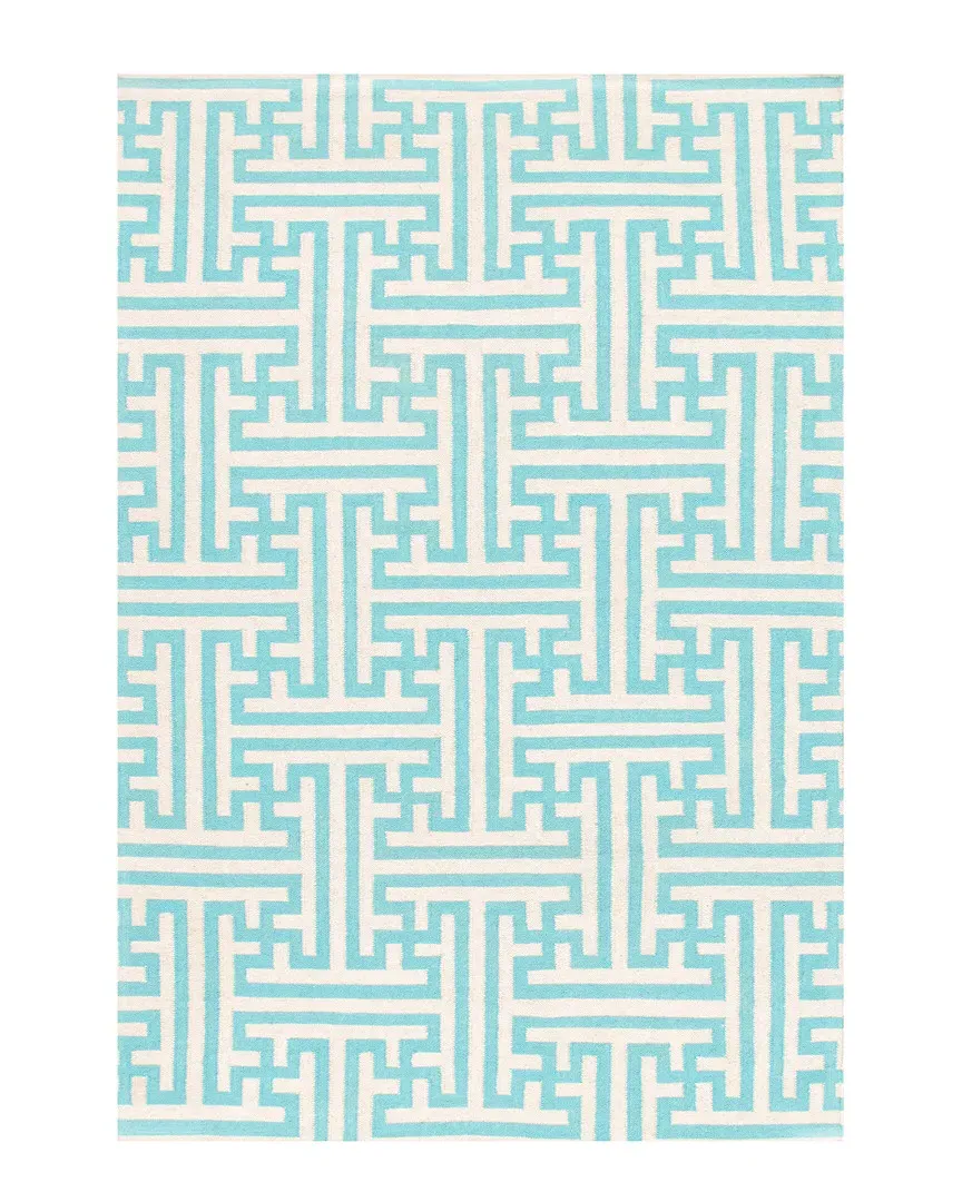 Kilim Hand-Woven Rug - Turquoise, Wool image