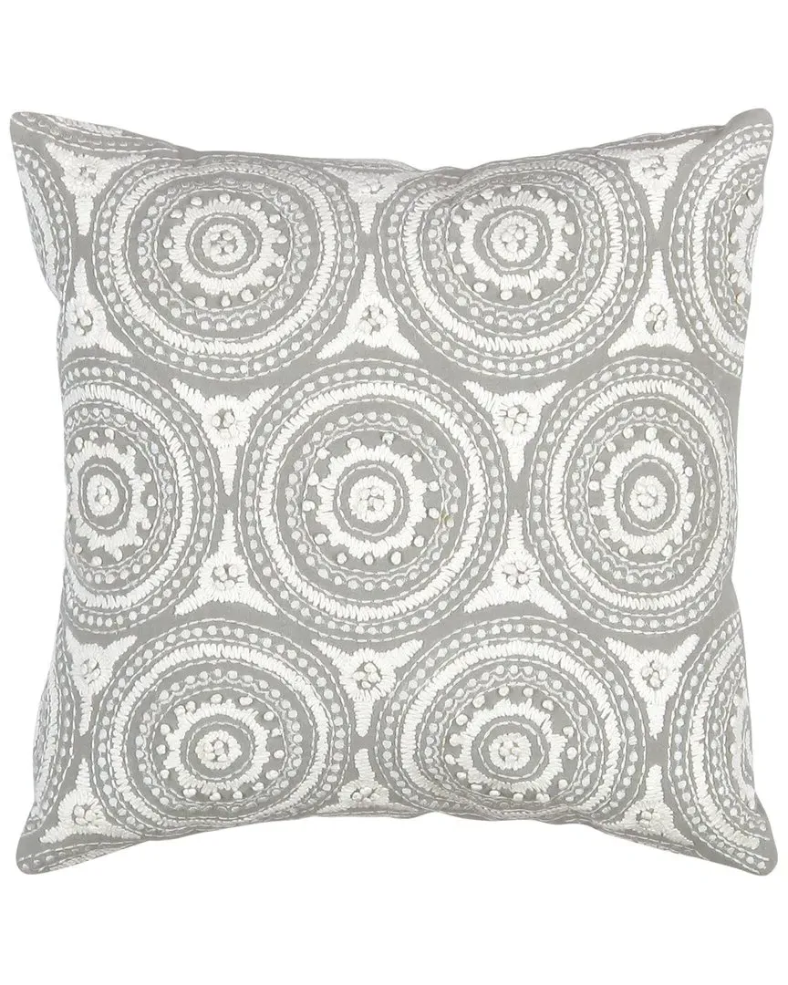Naples Embroidered Pillow - Grey, Polyester