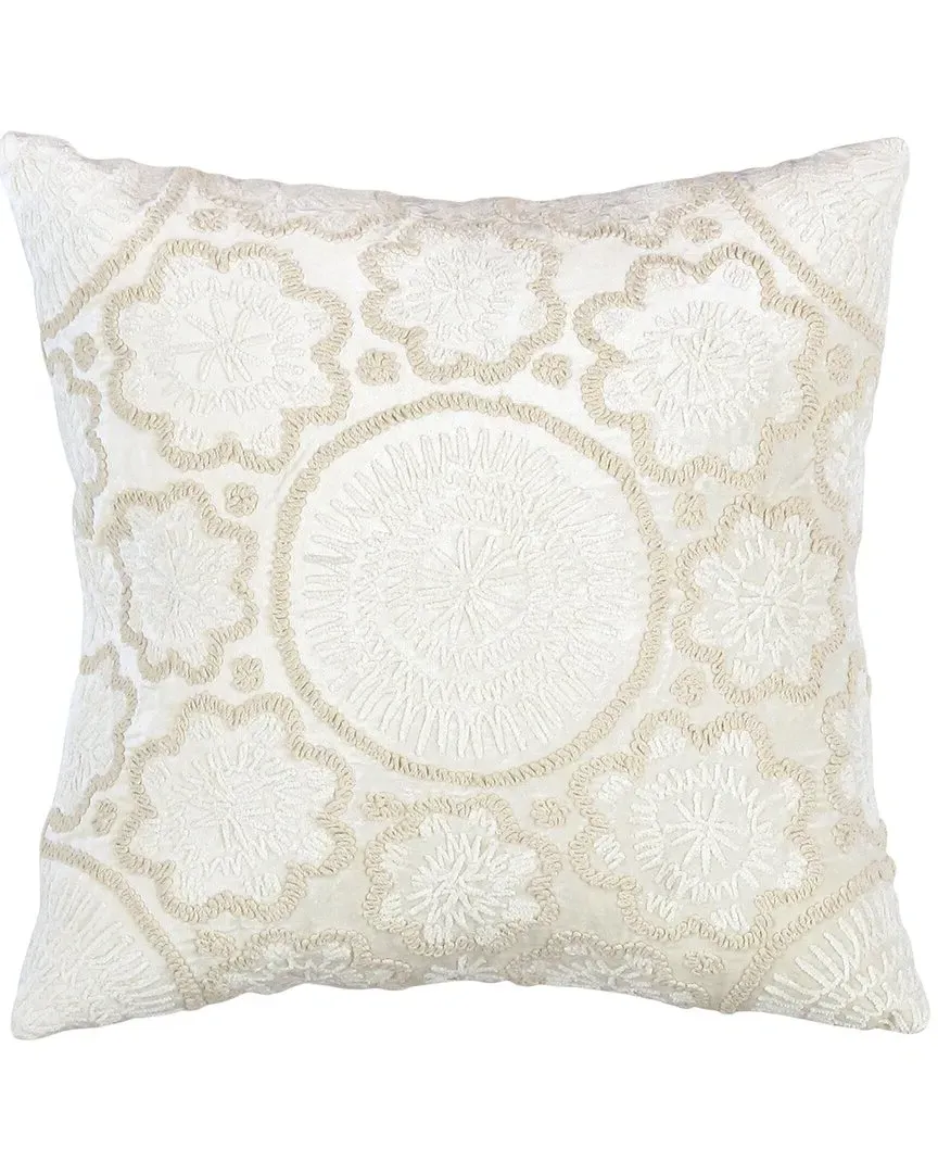Naples Embroidered Pillow - Ivory, Polyester