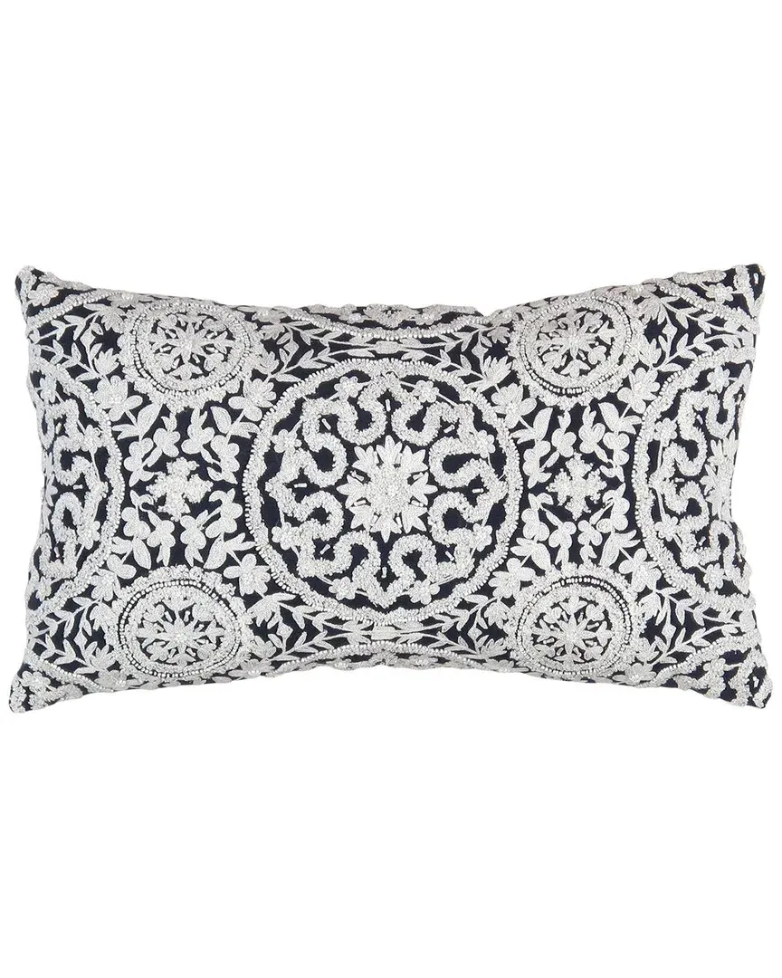 Naples Embroidered Pillow - Navy, Polyester