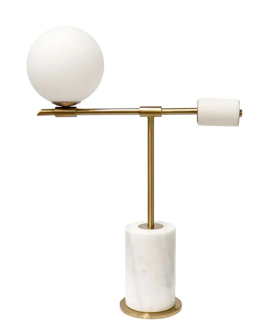 Regal Bianca LED Table Lamp - White, Marble image
