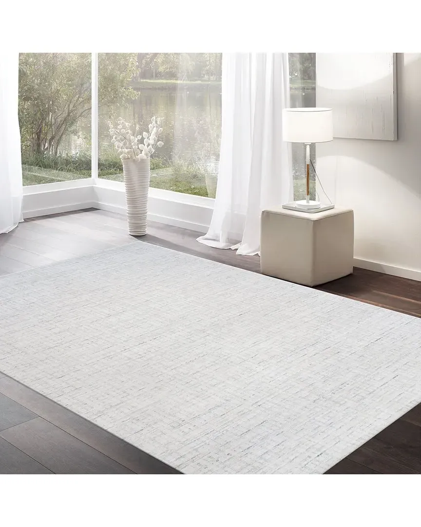 Slate Collection Hand-Loomed Area Rug - Ivory, Bamboo Silk