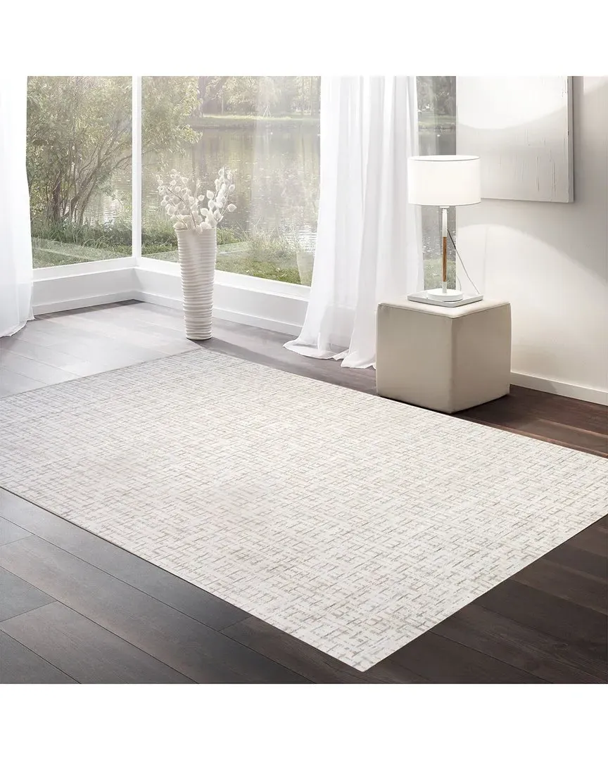 Slate Collection Hand-Loomed Area Rug - Ivory, Bamboo Silk image