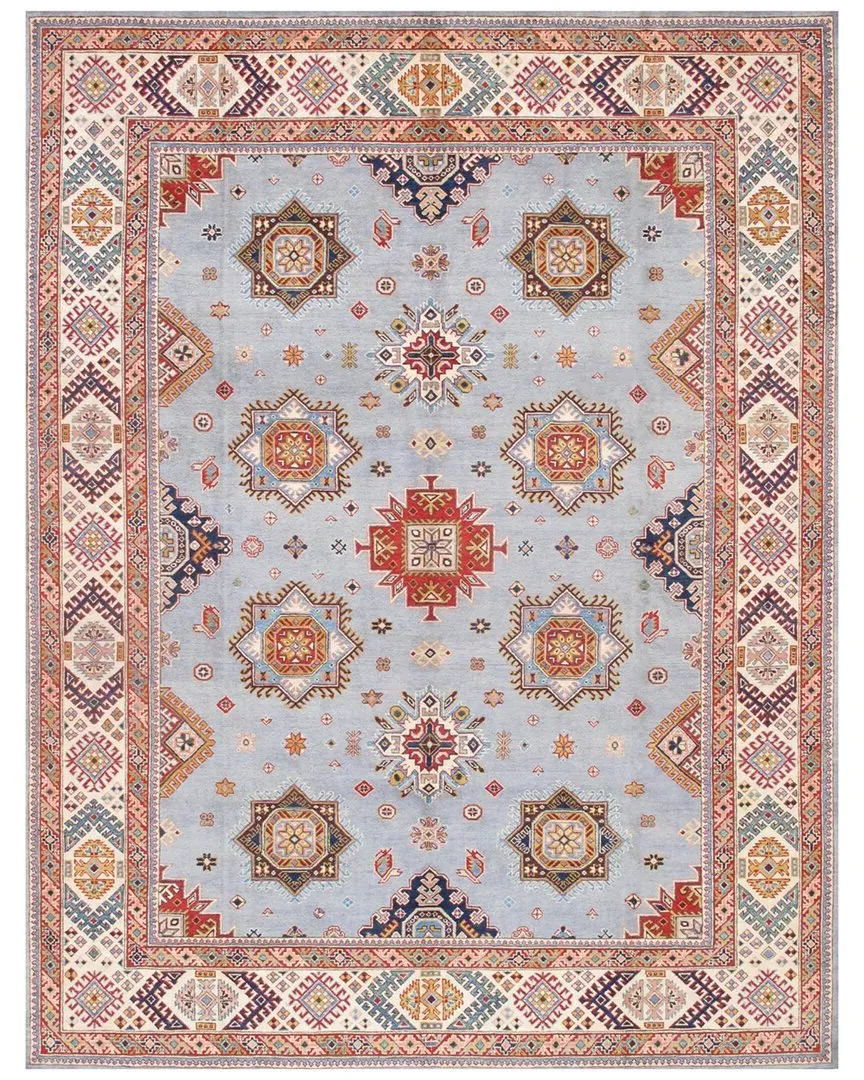 Tribal Hand-Knotted Area Rug - Blue, Wool