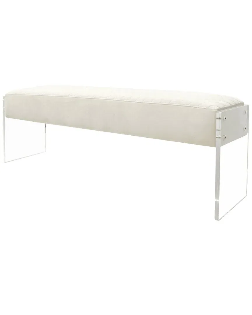Tribecca Acrylic & Velvet Bench - Ivory image