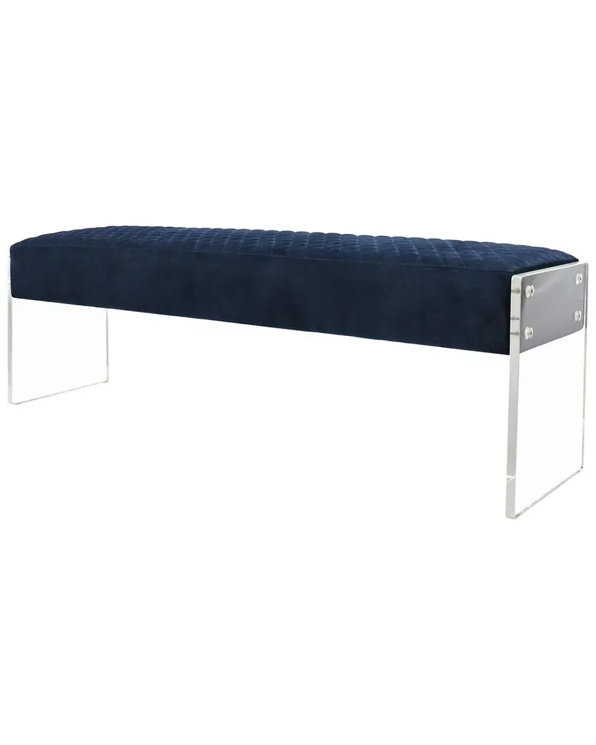 Tribecca Acrylic & Velvet Bench - Navy