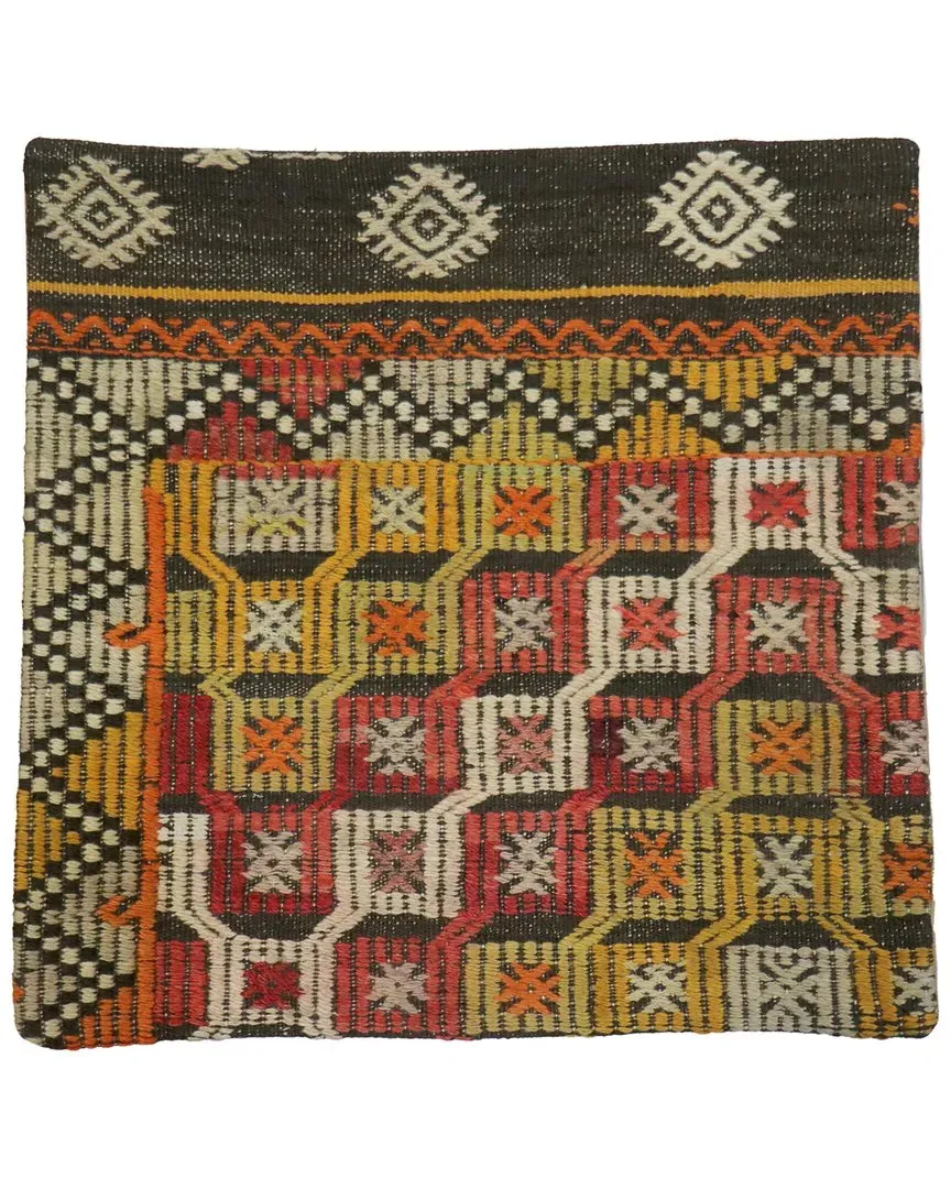 Turkish Kilim Pillow Case - Multicolor, Wool